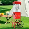thumbnail image 6 of Aukfa Popcorn Machine with Cart - Vintage Popper Maker with 6oz Kettle, Oil Spoon and Scoop, Movie Theater Style, Red, 6 of 8