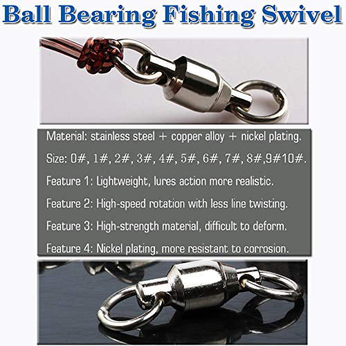 AMYSPORTS Ball Bearing Swivels Connector High Strength Stainless Steel Solid Welded Rings Barrel Swivels Saltwater Freshwater Fishing