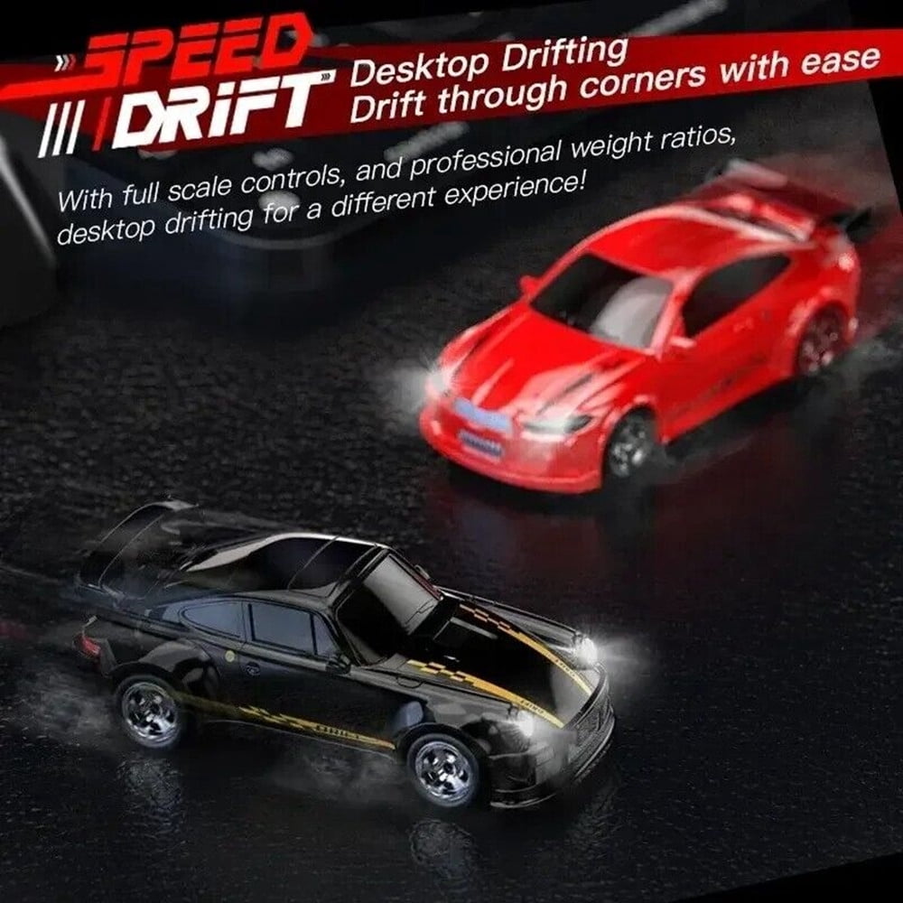 Drift RC Car Remote Control Racing Car Black 1/64 Scale