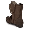 thumbnail image 3 of Nature Breeze Prima-05 Brush Leatherette Jewel Folding Cuff Lace Ankle Bootie, 3 of 6