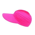 thumbnail image 3 of IROINNID Women's Sun Visor Hat Solid Wide Brim Summer Sun Protection Visors Ponytail Beach Cap,Pink, 3 of 4