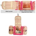 thumbnail image 4 of 1 Pcs Travel Makeup Bag Travel Toiletry Organizer Makeup Brush Holder Waterproof Oxford Cloth Rose Red, 4 of 7