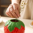 thumbnail image 4 of Strawberry Vase Cute Flower Vessel Floral Holder Tabletop Ornament Room Decor Home Accent Desk Centerpiece Living Display Red, 4 of 5