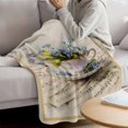 thumbnail image 3 of Spring Blue Flowers Blanket Soft Cozy Warm Throw Blanket for Couch, Plush Fuzzy Flannel Fleece Blankets for Sofa, Vintage Tea Cup Phrases Pastoral Bed Blankets Lightweight Gifts for Women, 40"x60", 3 of 9