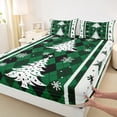 thumbnail image 3 of Castle Fairy Xmas Tree Snowflake 3Pcs Twin Sheet Sets for Teens Boys Girls,Geometric Plaid Grid Twin Fitted Sheet,Merry Christmas Breathable Flat Sheet,Ultra Soft Home Decor, 3 of 7
