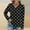 Black, variant on Royisotas Casual Womens Plus Tops Long Sleeve Fall and Winter Red Polka Dot Plus Size Blouses for Women Loose Fit Button up V-Neck Pleated T Shirts