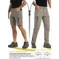 thumbnail image 2 of Hiauspor Convertible Hiking Cargo Work Pants Elastic Waist with 6 Pockers Khaki XL, 2 of 6