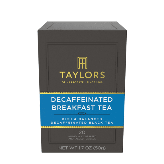 Taylors of Harrogate Decaffeinated Breakfast, Teabags, 20 Count (Pack of 1)