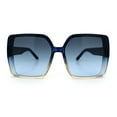 thumbnail image 5 of Womens Oversized Rectangular Designer Fashion Classic Mod Sunglasses Blue Beige - Blue, 5 of 7