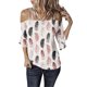thumbnail image 2 of Mujeres sueltas casual 3/4 manga sin tirantes estampado blusa casual camiseta túnica tops Fridja  czfsfas1635, 2 of 7