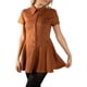 thumbnail image 5 of Jess por Meiko Vestido de Mujer de Manga Corta con Botones, Cintura Baja, Cuello, Vestido Mini Acampanado M Naranja Quemado, 5 of 8