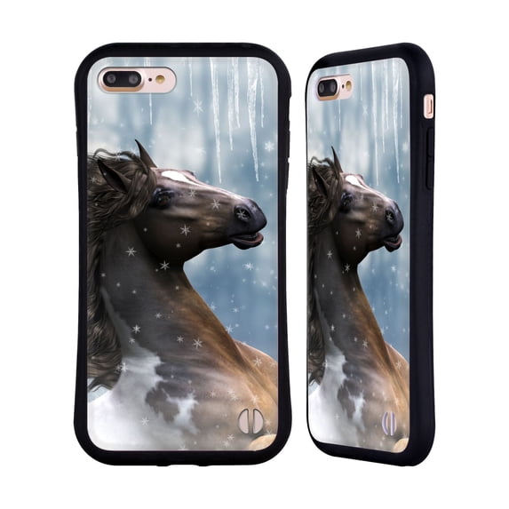 Head Case Designs Officially Licensed Simone Gatterwe Horses In The Snow Hybrid Case Compatible with Apple iPhone 7 Plus / iPhone 8 Plus