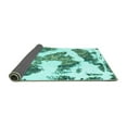 thumbnail image 2 of Ahgly Company Indoor Round Abstract Turquoise Blue Modern Area Rugs, 5' Round, 2 of 4