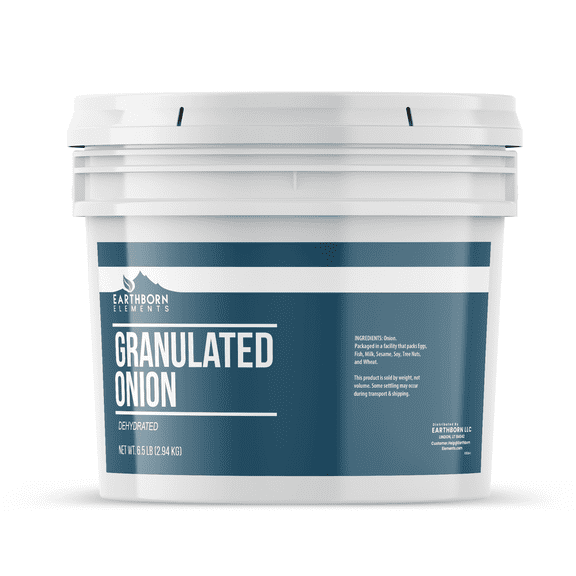 Earthborn Elements Granulated Onion 1 Gallon Bucket, Kitchen Staple, Bulk Size (6.5 Pound)