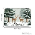 thumbnail image 4 of SPXUBZ Non Slip Flannel Floor Mat Welcome Deer Winter Scene for Bathroom Kitchen Bedroom Decor 16x24 inch, 4 of 5