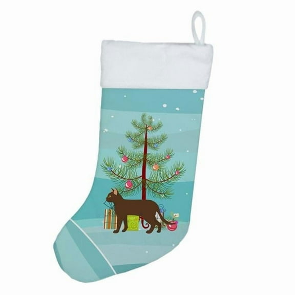 Suphalak Cat Merry Christmas Christmas Stocking 13.5 in x 18 in