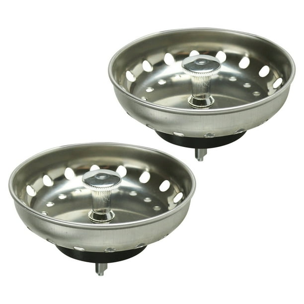 Pisexur Batería de cocina Paquete de 2 cestas de repuesto para colador de fregadero de cocina de 3-1/2 pulgadas con cuerpo de acero inoxidable 304 chapado en oro. para la cocina del hogar