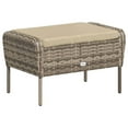thumbnail image 5 of vidaXL Garden Chair with Footstool Light Brown Poly Rattan, 5 of 5