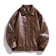 thumbnail image 5 of Taylonsss Clearance Men's Fashion Men's Leather Motorcycle Jackets Casual Tops Coats, 5 of 6