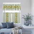 thumbnail image 6 of 3 Piece Kitchen Curtains and Valances Set Sage Green Stripes Cafe Curtains 36 Inch Length Summer Spring Botanical Lemon Leaves Valance & Tier Curtain for Living Room Bedroom Window 54"x18"+27"x36"*2, 6 of 6