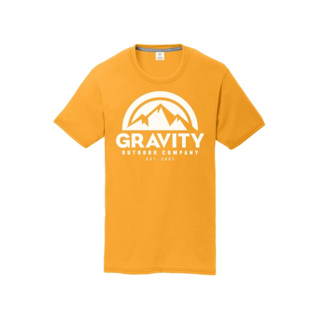 Gravity Outdoor Co. T-Shirt de Performance pour Jeunes - Logo Blanc - Or - Petit