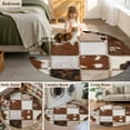 thumbnail image 5 of Round Rugs 4Ft, Brown Beige Round Area Rug Washable Indoor Throw Carpet, Vintage Art Plaid Farmhouse Checkered Soft Non Slip Circle Rug for Kitchen Nursery Room Home Decor Aesthetic, 5 of 8