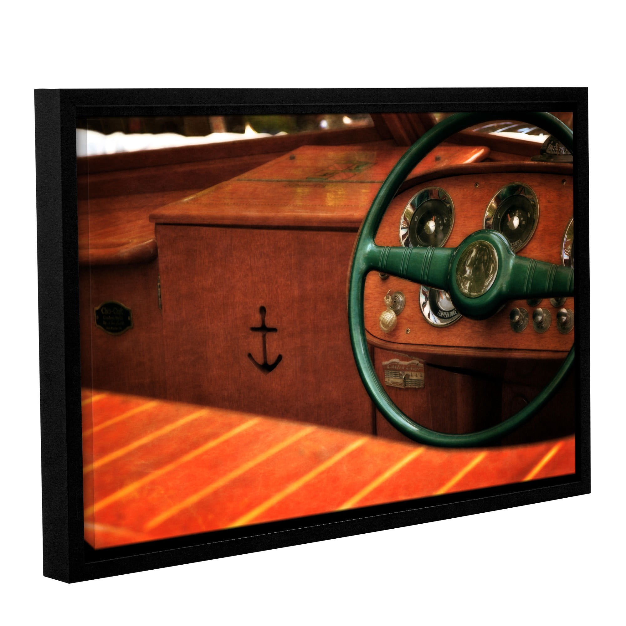 ArtWall Kevin Calkins "Chris Craft Interior" Gallery-Wrapped Floater-Framed Canvas
