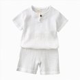 thumbnail image 2 of kpoplk Baby Boy Summer Clothes Funny Letter T Shirt Baby Girl Elastic Waist Pockets Shorts Set 2 Piece Outfit 12-24 Months,White, 2 of 4