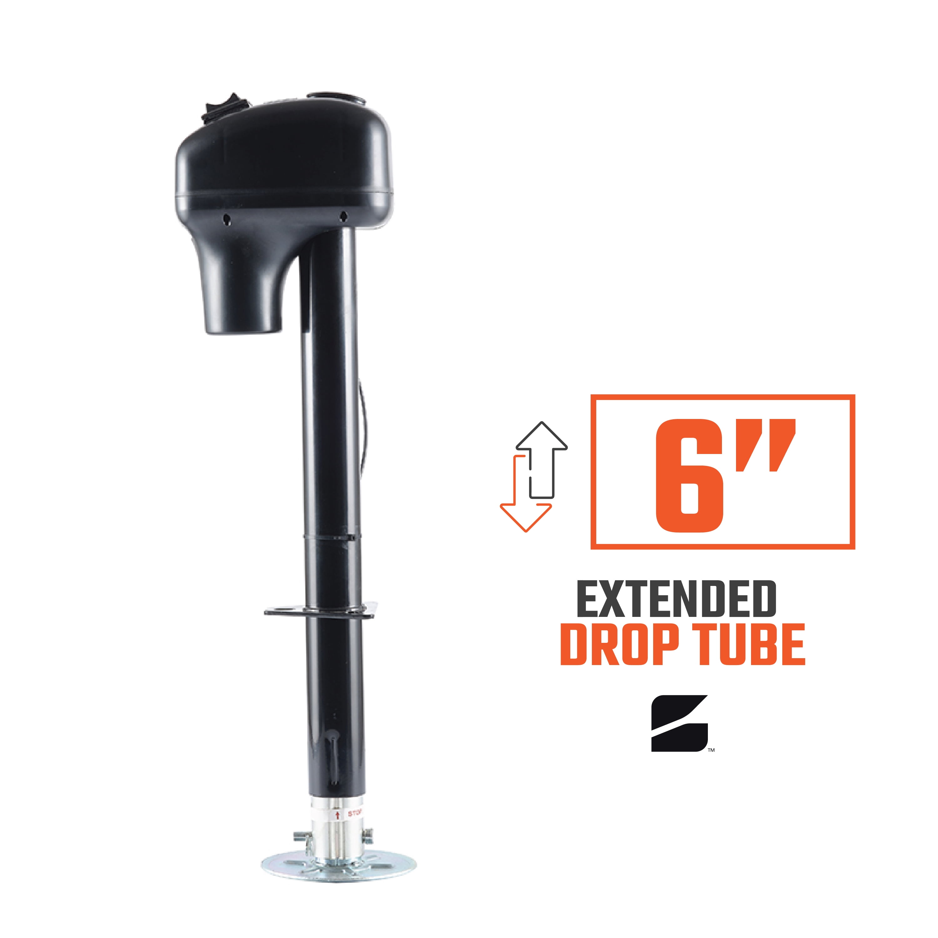 Bastion Electric Tongue Jack, 3500lb Capacity, 12V, Front Light, Compatible with Trailers, Campers, Boats