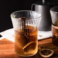 thumbnail image 3 of Taza De Vidrio De Boca Ancha Taza De Café Vertical Anti-Escaldado Líneas Verticales De Boca Ancha Taza De Agua De Vidrio Con Anillo De Sujeción Redondo De Bambú Para Restaurante En Casa Scienceny HA018875-00, 3 of 7