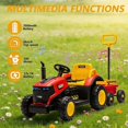 thumbnail image 5 of iRerts 12V Ride on Tractor with Detachable Garden Cart, Kids Ride on Toys with Remote Control, Bluetooth, Music, Radio, Battery Powered Electric Cars Tractor for Kids Boys Girls, Red, 5 of 9
