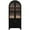 Black, variant on AENKYO 71" Arched Pantry Cabinet, Farmhouse Kitchen Storage with Tempered Glass Doors & Adjustable Shelves, Natural Color