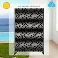 thumbnail image 3 of Kozyard Metal Privacy Screen 74" H x 47.2" W Decorative Outdoor Divider with Stand Panels Freestanding Screen Set for Deck Patio Balcony Garden Outdoor&Indoor (Black/Dotted Line), 3 of 7