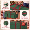 thumbnail image 3 of Yexmas Large Christmas Ornament Storage Box,Holiday Decoration Ornament Storage with Reinforced Handles & Extra Pockets,Green, 3 of 7