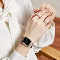 thumbnail image 4 of Tianle Compatible with Resin Apple Watch Band 40mm 38mm 41mm, Light Stainless Steel Buckle Resin Bracelet iWatch Bands for Apple Watch Series 9/8/7/6/5/4/3/2/1/SE Replacement Strap Pink Purple, 4 of 8