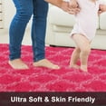 thumbnail image 5 of Luxury Area Rugs for Living Room, 4x5.8 Fluffy Rug Ultra Soft Indoor Carpet for Bedroom, Kids Room, Playroom, Home Decor, Geometric, Hot Pink/White, 5 of 18