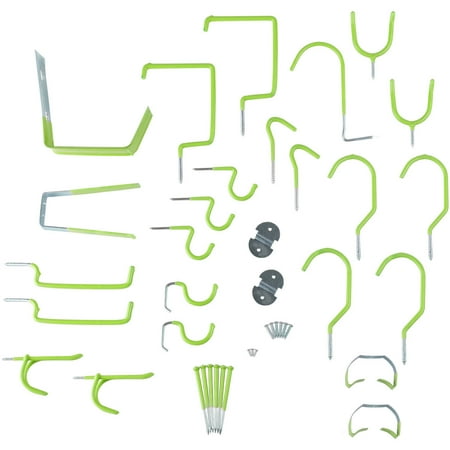 - Stalwart 30-Piece Hang it Yourself Home Garage Wall Hook Kit, Lime Green