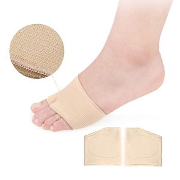 Almohadillas metatarsianas Cojines de bola de pie Almohadillas metatarsianas para aliviar el dolor, almohadillas de gel para metatarsalgia Mortons Neuroma Tela Almohadillas de manga metatarsiana para