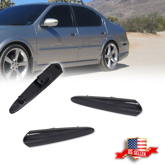 GTINTHEBOX Fits 2000-2003 Nissan Maxima Smoked Lens Rear Side Marker Light Assembly 2PCS