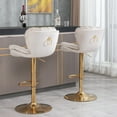 thumbnail image 6 of Swivel Kitchen High Bar Chairs with Golden Base Velvet Bar Stool Chair Height Adjustable Counter Chair with Back Swivel Barstool with Footrest for Kitchen Dining Room (Set of 8), 6 of 9