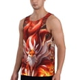 thumbnail image 2 of KLL Red Leaf Flame Fox Print Men's Muscle Gym Workout Stringer Tank Tops Bodybuilding Fitness T-Shirts Tank Tops Men-Medium, 2 of 7