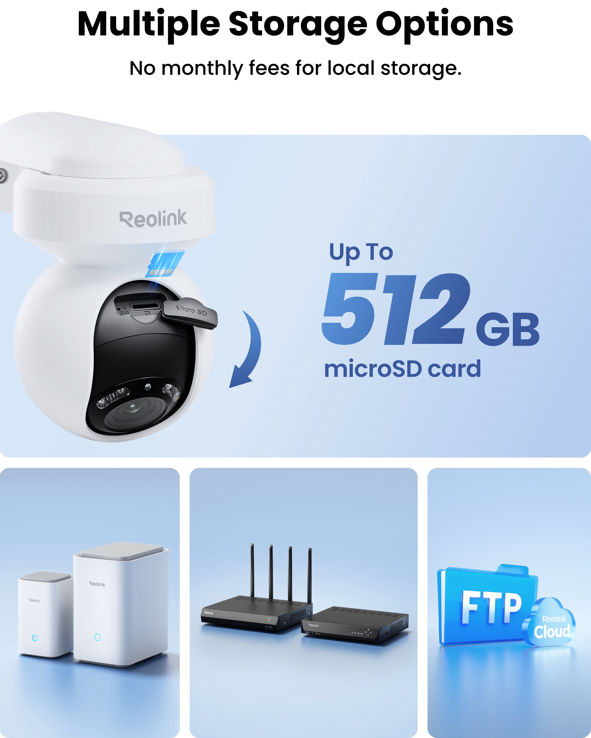 Reolink E1 Outdoor Pro 4K PTZ WiFi Camera, 3X Optical Zoom, Auto Tracking, AI Detection, Hardwired