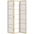 thumbnail image 1 of HOMCOM Folding Room Divider, 3 Panel Privacy Screen for Home Office, Natural Wood, 1 of 10