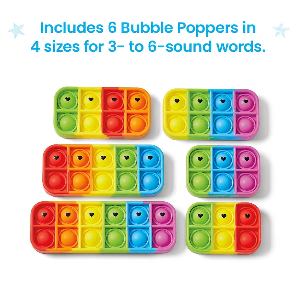 hand2mind Elkonin Box Sensory Bubble Poppers (Set of 6), Push Pop Fidget Toys, Fidgets for Classroom
