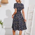 thumbnail image 4 of SMihono Robe d'Été pour Femmes Grande Taille Mode Femmes Robe d'Été Décontractée Imprimée Col en V Manches Courtes Robe Ample, 4 of 7