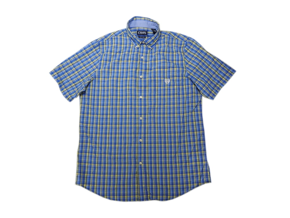 Chaps Mens Size Medium S/S Button Down Casual Shirt, Yellow - Walmart.com