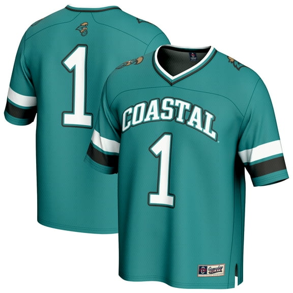 GameDay Greats #1 Teal Coastal Carolina Chanticleers Lightweight Collegiate Football Fashion Jersey