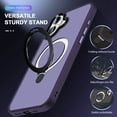 thumbnail image 2 of Magnetic Case for iPhone 16 Plus Case Stand & Ring Holder Compatible with MagSafe Shockproof Anti-Scratch Anti-fall Kickstand Thin Fit Phone Case Cover for iPhone 16 Plus,Darkpurple, 2 of 6