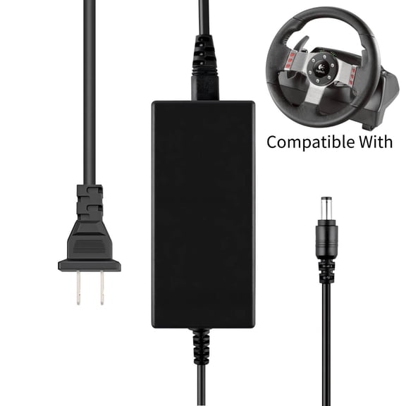 K-MAINS AC Adapter Compatible With Logitech G25 G27 APD DA-42H24 Racing Wheel Power Supply Cord Char