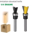 thumbnail image 1 of 1/4 Inch Shank Bearing Guided Dovetail Router Bit, 5/8 Inch Cutting Diameter - High-Durability Woodworking Milling Cutter for CNC & Manual Carving, Precision-Engineered for Clean Cuts, Easy, 1 of 5